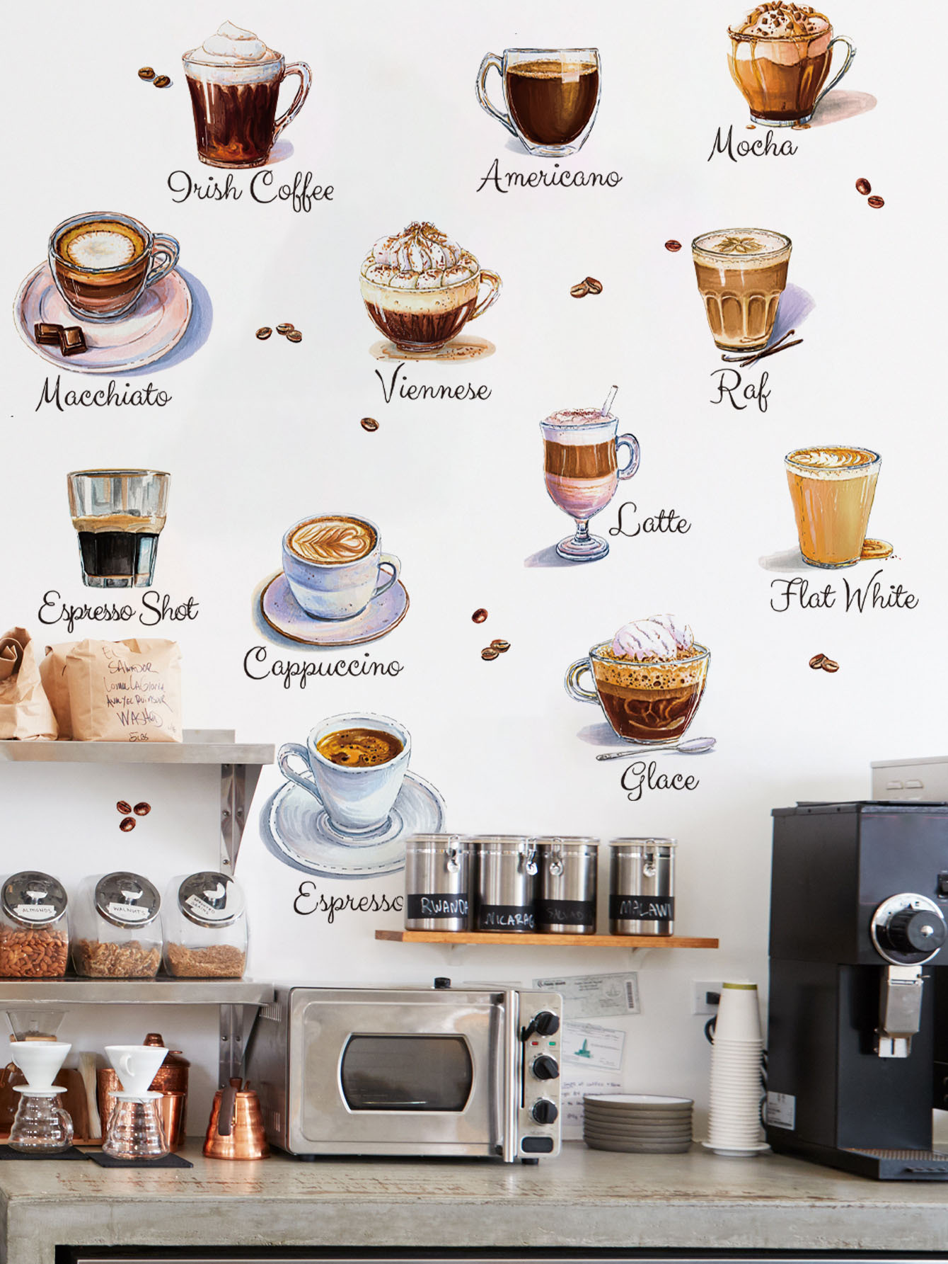 Pvc Panel Background - Adesivi Murali a Forma di Tazza