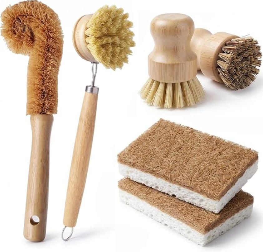 Substrate Coconut Fiber - Set di 6 Spazzole per Piatti